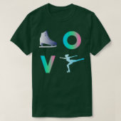 アイススケートで滑るダンス姿ウィンタースポーツのオープン Tシャツ (デザイン正面)