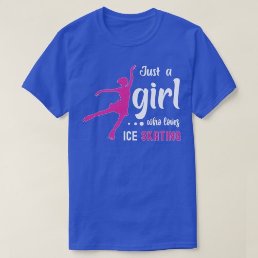 アイススケートで滑るダンス姿Just a Girl Who Love Exce Tシャツ (デザイン正面)