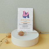 アイススケートで滑るツインウィンター誕生日スケートオンオーバー 案内状