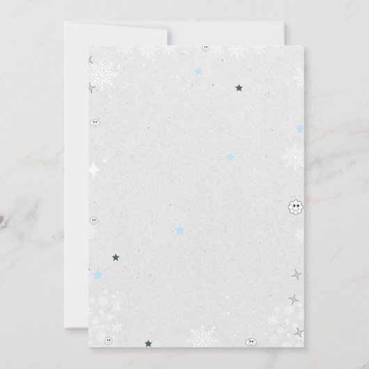 アイススケートで滑るツインウィンター誕生日スケートオンオーバー 案内状 (裏面)