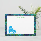 アイススケートで滑るネオングローボーイズ誕生日パーティー サンキューカード (スタンド正面)