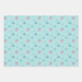 アイススケートで滑るネズミパステルウォーターカラー3クリスマス ラッピングペーパーシート (正面3)