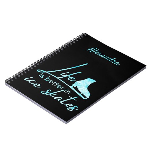 アイススケートで滑るノートの生活より良いスケートブルー凍っていル ノートブック (左側)