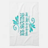 アイススケートで滑るハッピープレイス キッチンタオル (縦)