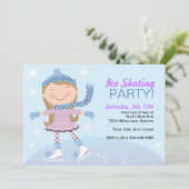 アイススケートで滑るパーティの招待状とガールスケートで滑る 招待状 (スタンド正面)