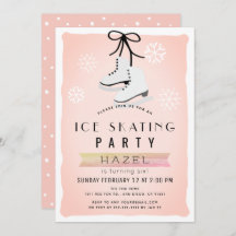 アイススケートで滑るパーティーウィンターピンクレトロ誕生日