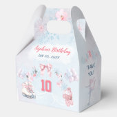 アイススケートで滑るパーティーピンクウィンターガール誕生日中 フェイバーボックス (正面)