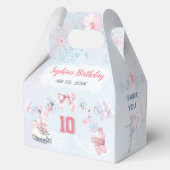 アイススケートで滑るパーティーピンクウィンターガール誕生日中 フェイバーボックス (裏面)