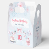 アイススケートで滑るパーティーピンクスノーウィンターガール誕生日 フェイバーボックス (オープン)