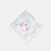 アイススケートで滑るパーティーピンクブルーウィンターガール誕生日 スタンダードカクテルナプキン (角)