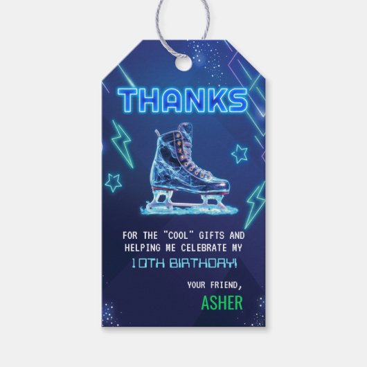 アイススケートで滑るパーティー特典*ギフトラベルのみ* ギフトタグ (正面)