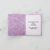 アイススケートで滑るパーティー、ピンクスケート サンキューカード (内部)