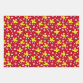 アイススケートで滑るヒック雪片パターン ラッピングペーパーシート (正面)