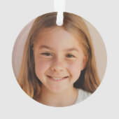 アイススケートで滑るピンクオーナメント、ガールズフォトクリスマス オーナメント (裏面)