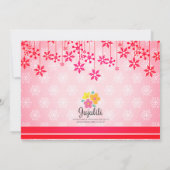 アイススケートで滑るブライトピンクガーリーパーティー 招待状 (裏面)