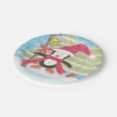 アイススケートで滑るペンギン紙プレート ペーパープレート (アングル)