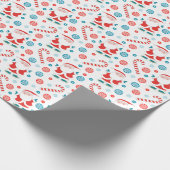 アイススケートで滑るホリデーギフトラッピング紙 ラッピングペーパー (角)