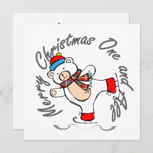 アイススケートで滑るポーラベアクリスマス (正面/裏面)