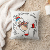 アイススケートで滑るポーラベアクリスマス クッション (ブランケット)