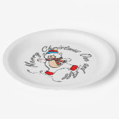 アイススケートで滑るポーラベアクリスマス ペーパープレート (アングル)