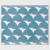 アイススケートで滑るポーラベア包装紙 ラッピングペーパー (フラット)