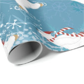 アイススケートで滑るポーラベア包装紙 ラッピングペーパー (ロールコーナー)