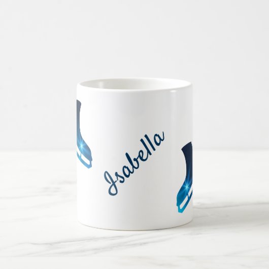 アイススケートで滑るマグ姿のスケートブルースター コーヒーマグカップ (中央)