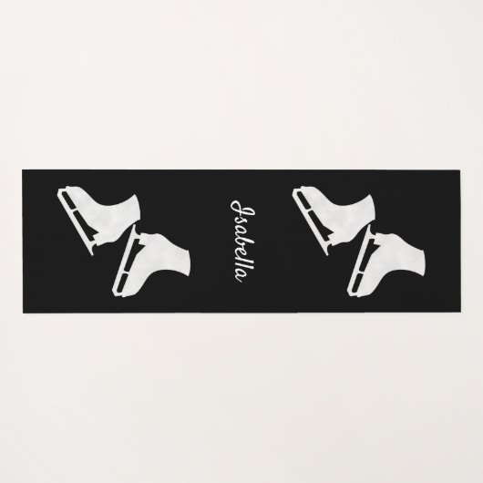 アイススケートで滑るヨガマットスケートパターン白黒 ヨガマット (裏面(横))