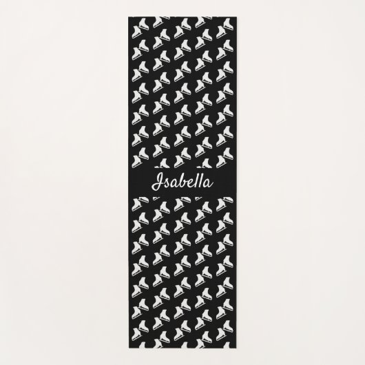 アイススケートで滑るヨガマットスケートパターン白黒 ヨガマット (正面)