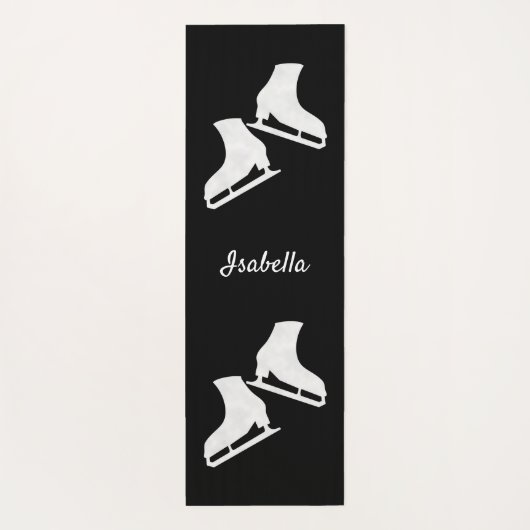 アイススケートで滑るヨガマットスケートパターン白黒 ヨガマット (裏面)