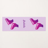 アイススケートで滑るヨガマットスケート柄ピンク ヨガマット (裏面(横))