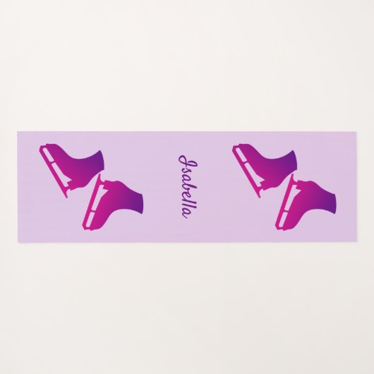 アイススケートで滑るヨガマットスケート柄ピンク ヨガマット (裏面(横))