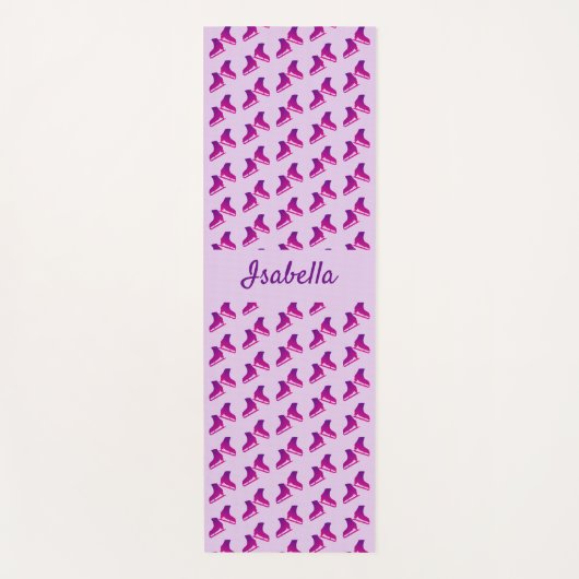 アイススケートで滑るヨガマットスケート柄ピンク ヨガマット (正面)