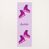 アイススケートで滑るヨガマットスケート柄ピンク ヨガマット (裏面)