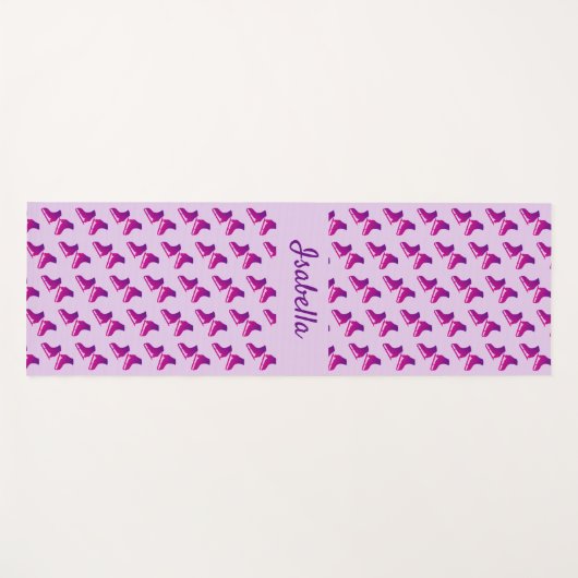 アイススケートで滑るヨガマットスケート柄ピンク ヨガマット (正面(横))