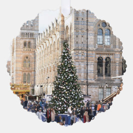 アイススケートで滑るリンクChristmas Tree London UK Photo オーナメントカード