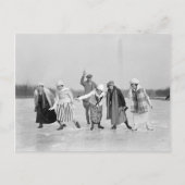 アイススケートで滑るレース， 1925 ポストカード (正面)