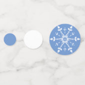 アイススケートで滑る冬をテーマにした誕生日スノーフレーク コンフェッティ (裏面)