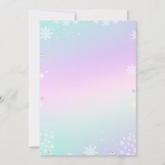 アイススケートで滑る冬誕生日スケートオンオーバーガールズ 案内状 (裏面)