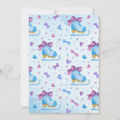 アイススケートで滑る凍っていフェアリーテールスノーフレーク誕生日 招待状 (裏面)