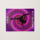 アイススケートで滑る女の子のパズルと子供の名前。 ジグソーパズル (横)