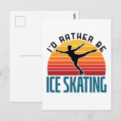 アイススケートで滑る姿 ポストカード (正面/裏面)