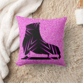 アイススケートで滑る枕-ピンク生まれトゥアイススケート クッション (ブランケット)