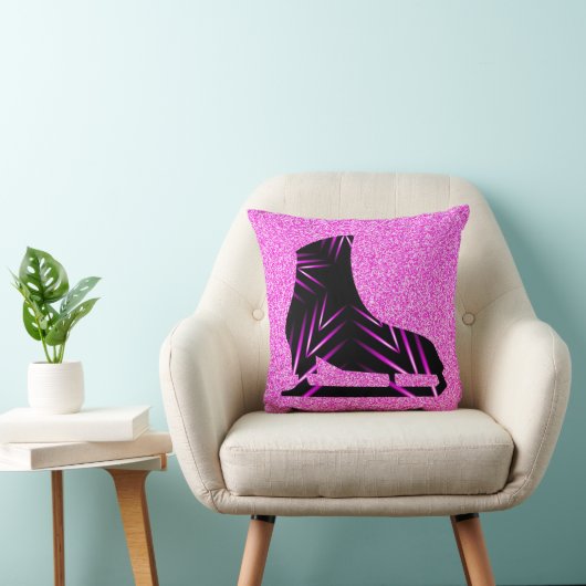 アイススケートで滑る枕-ピンク生まれトゥアイススケート クッション (椅子)