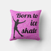 アイススケートで滑る枕-ピンク生まれトゥアイススケート クッション (裏面)
