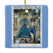 アイススケートで滑る猫