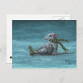 アイススケートで滑る葉書 ポストカード (正面/裏面)