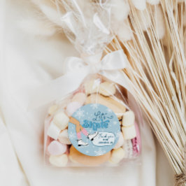 アイススケートで滑る誕生日ウィンタースケートパーティーの好意 ラウンドシール