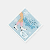 アイススケートで滑る誕生日ウィンタースケートパーティーデコール スタンダードカクテルナプキン (角)