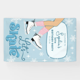 アイススケートで滑る誕生日ウィンタースケートパーティー歓迎 横断幕